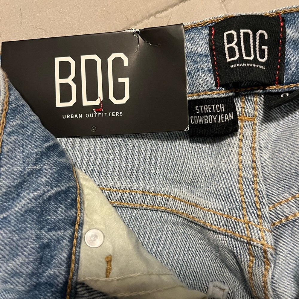 BDG Blue Bootcut Jeans with Classic Distressing